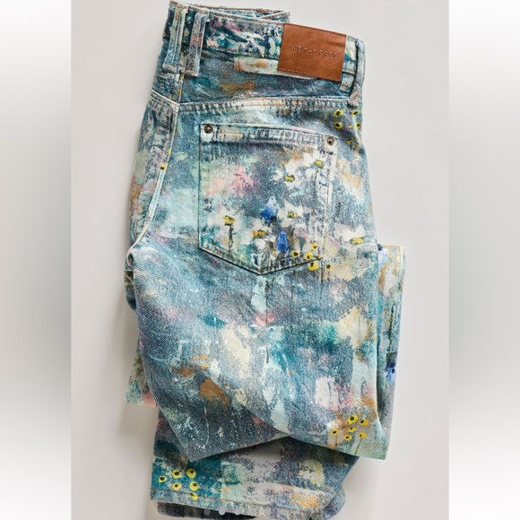 Free People Denim - Free People We the Free Tennessee Illusions Low Rise Jeans Floral Canvas